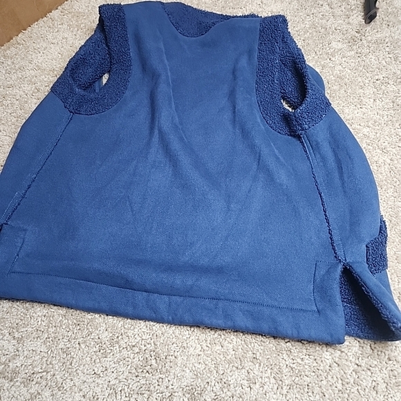 Susan Graver Weekend Bonded Sherpa/Faux Suede Jacket Blue XXS - Picture 8 of 8